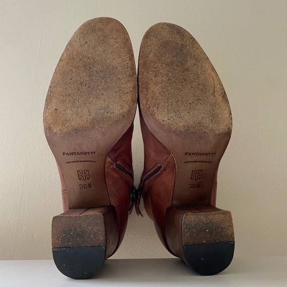 Pantanetti Brown Leather Ankle Boots - Picture 7 of 8